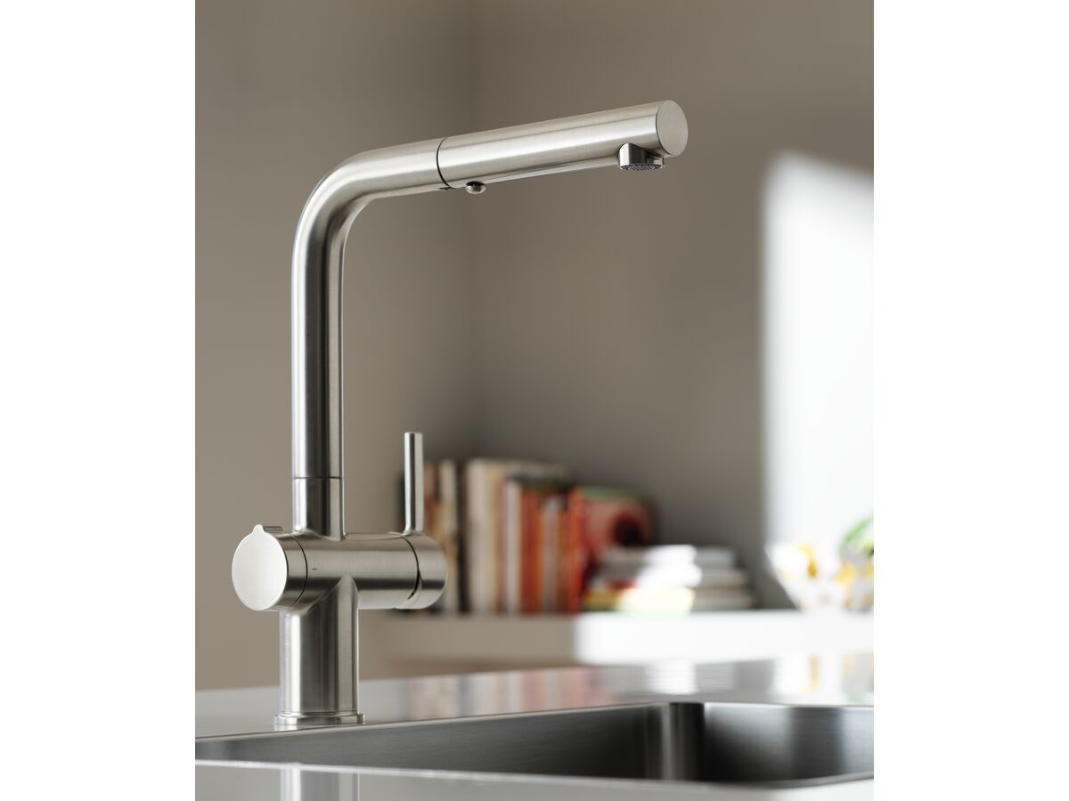 Reece Active Twist Pull Out Sink Mixer Kit No Overflow Brushed Chrome/Stainless Steel (5 Star) Lead Free