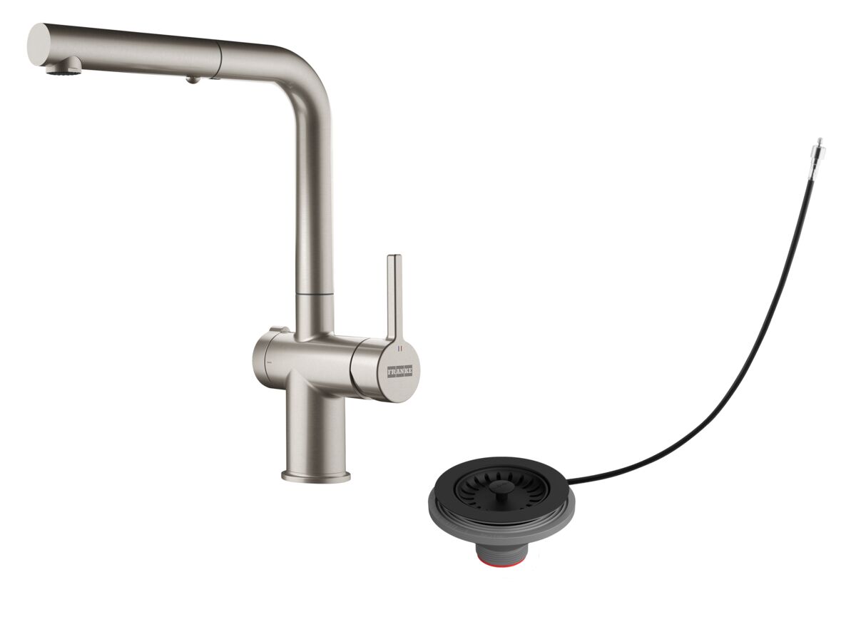reece Active Twist Pull Out Sink Mixer Kit No Overflow Brushed Chrome/Matte Black (5 Star) Lead Free