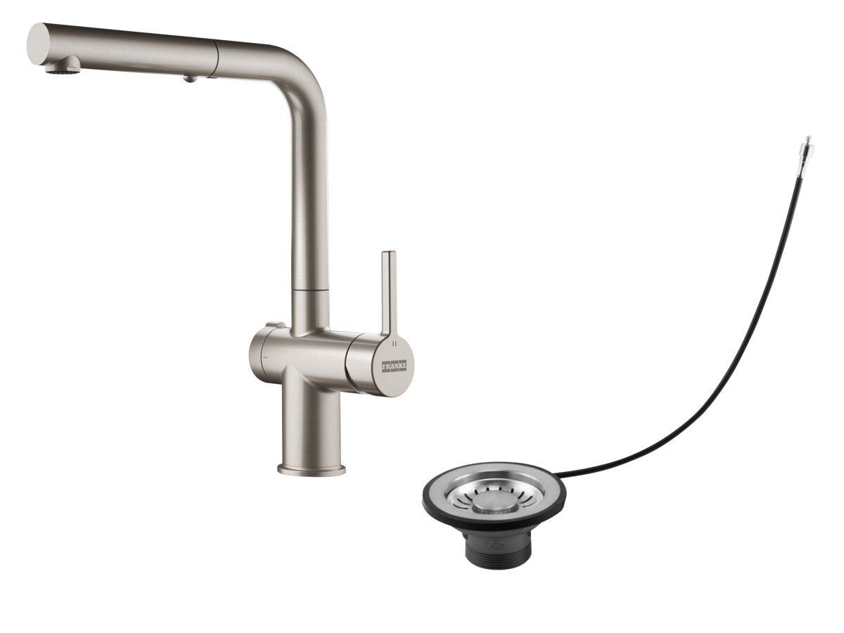 reece Active Twist Pull Out Sink Mixer Kit No Overflow Brushed Chrome/Stainless Steel (5 Star) Lead Free