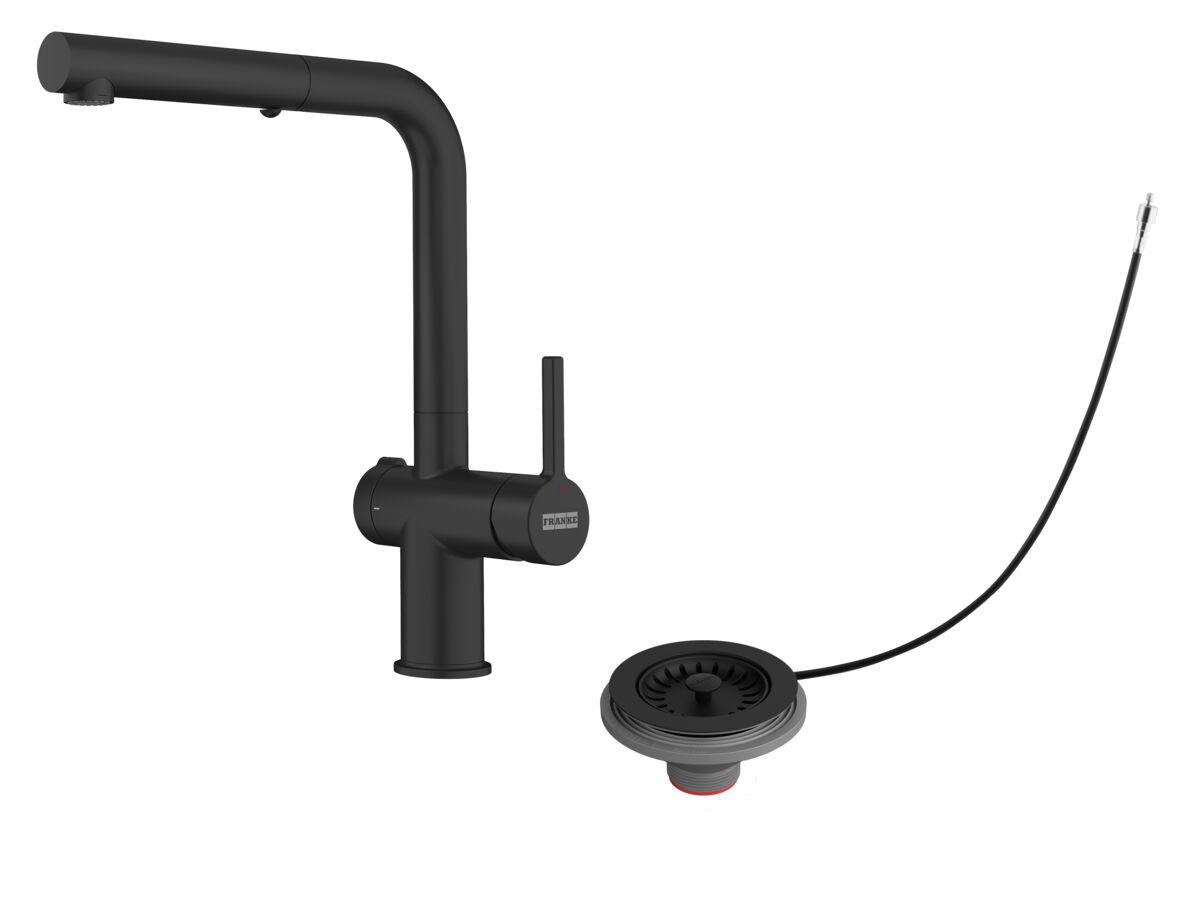 reece Active Twist Pull Out Sink Mixer Kit No Overflow Matte Black/Matte Black (5 Star) Lead Free