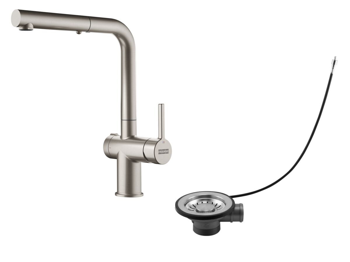 reece Active Twist Pull Out Sink Mixer Kit Overflow Brushed Chrome/Stainless Steel (5 Star) Lead Free