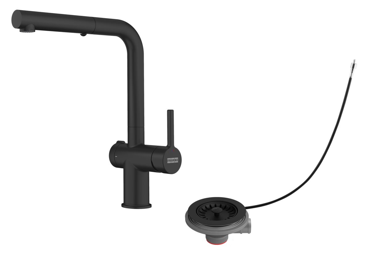 reece Active Twist Pull Out Sink Mixer Kit Overflow Matte Black/Matte Black (5 Star) Lead Free