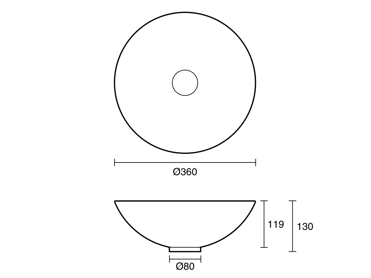Reece Alape Circa Above Counter Basin 360mm Bi-Colour