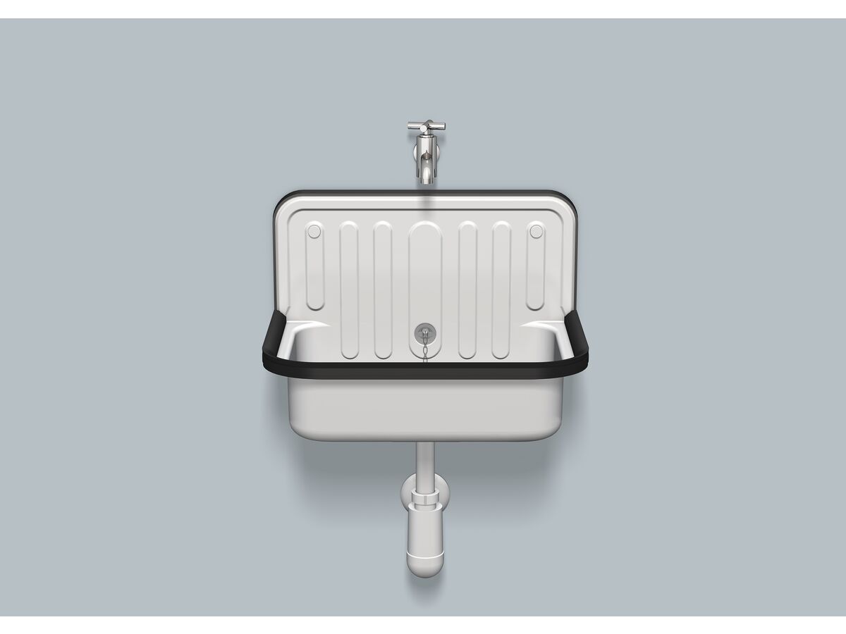 Reece Alape Klassiker Wall Basin 510x360mm Overflow White With Black Trim
