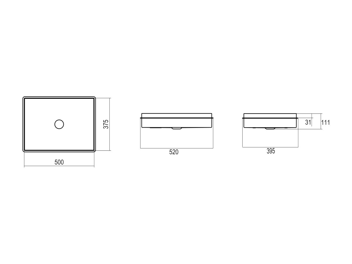 Reece Alape Metaphor Flush Mounted Basin 500mm White