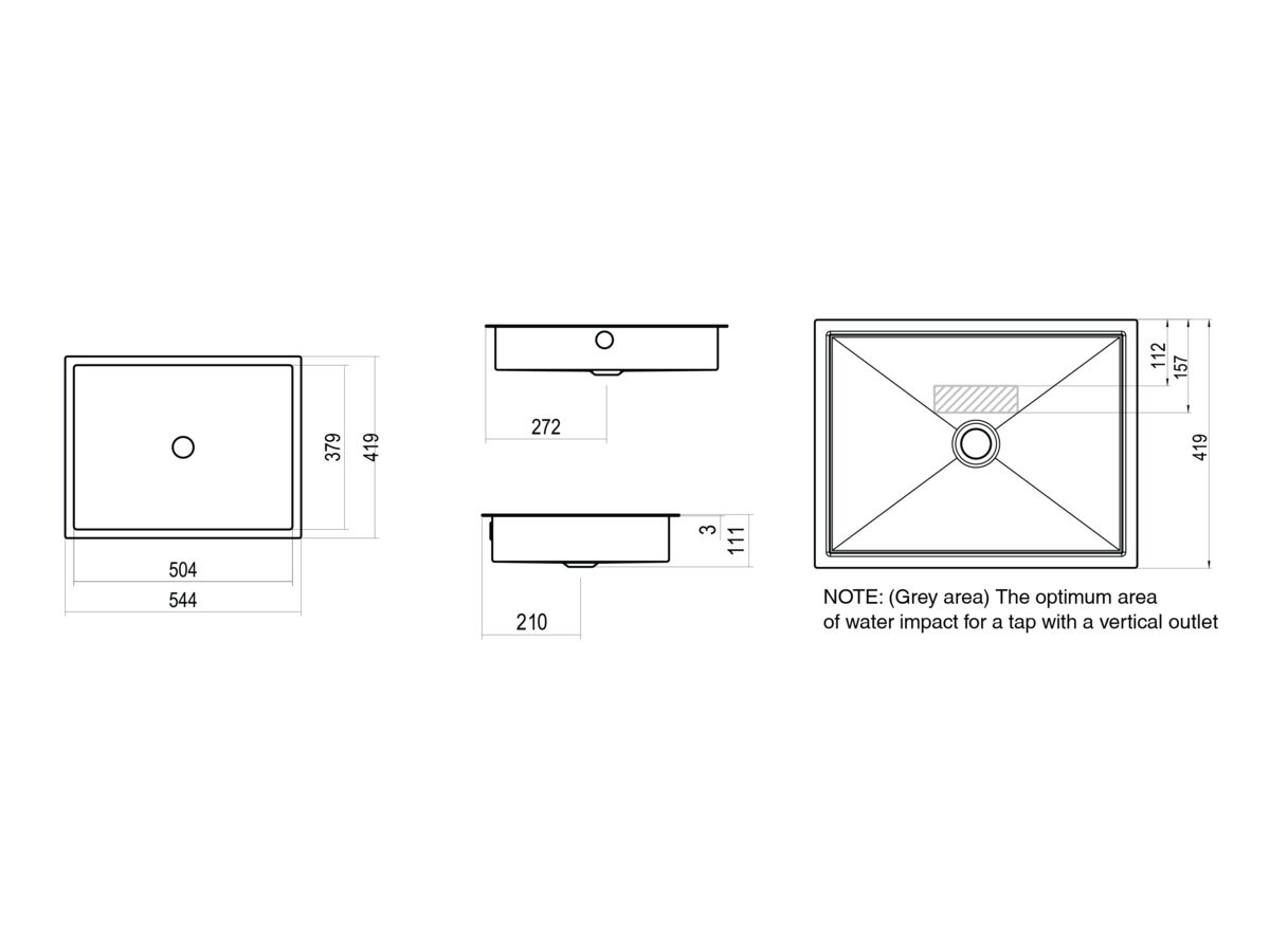 Reece Alape Metaphor Undercounter Basin 500mm White