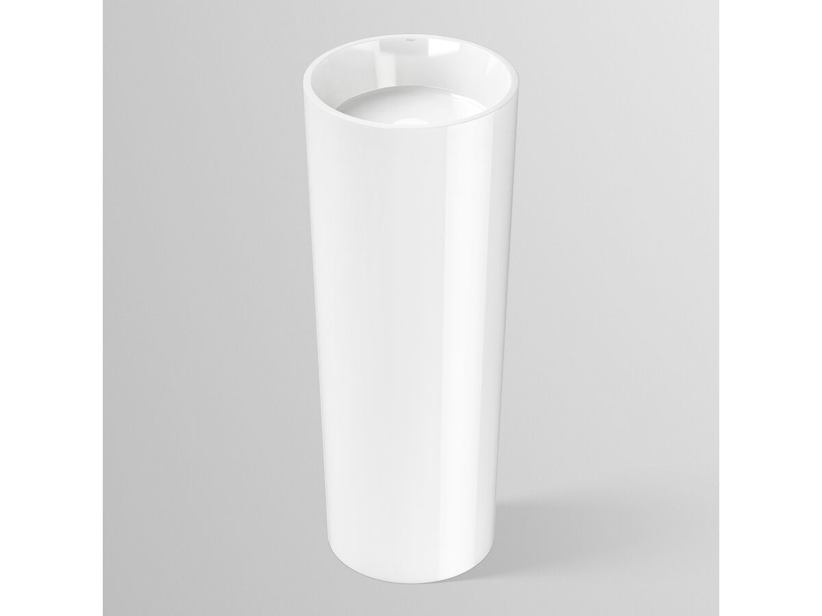 reece Alape Scopio Freestanding Basin 400mm White (Wall Attached)