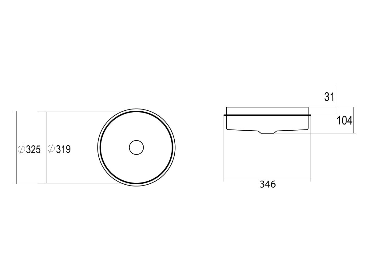 Reece Alape Unisono Flush Mounted Basin 325mm White
