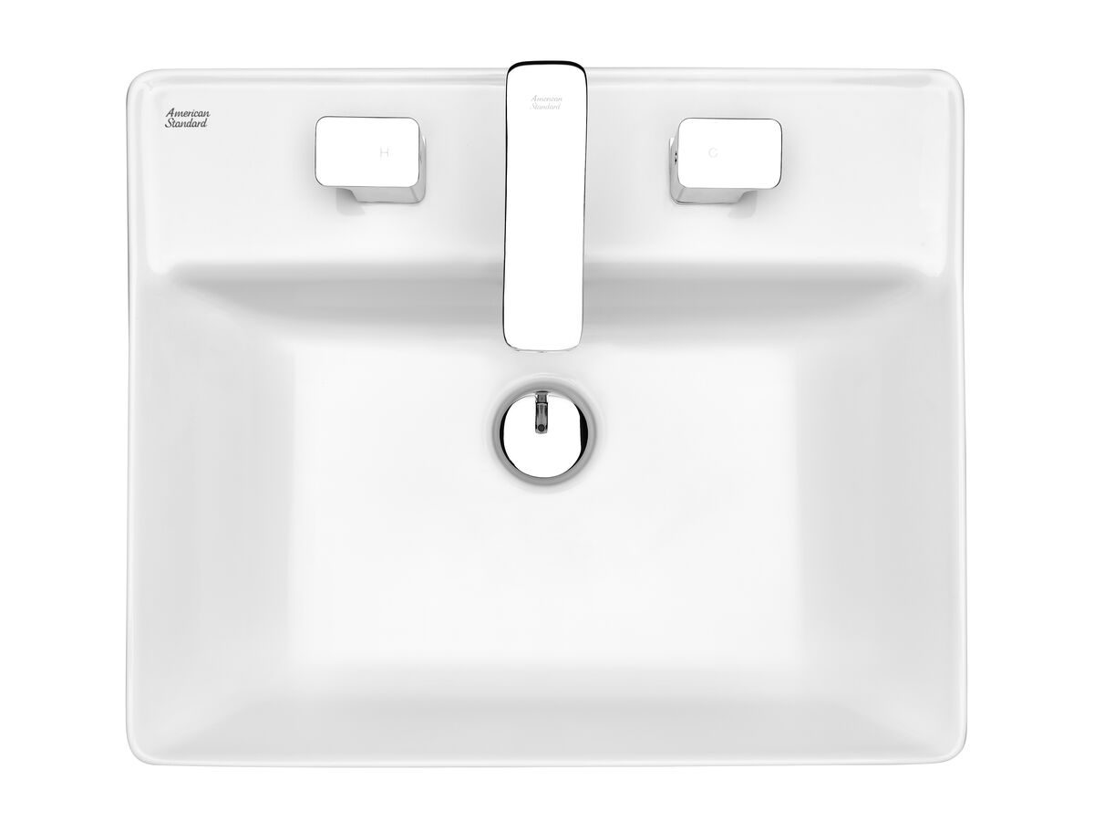 Reece American Standard Acacia SupaSleek Semi Recessed Basin 3 Taphole 550mm White