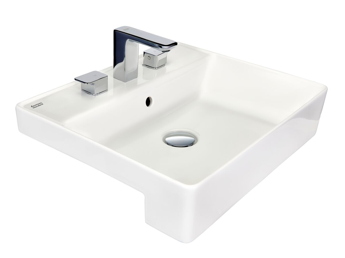 reece American Standard Acacia SupaSleek Semi Recessed Basin 3 Taphole 550mm White