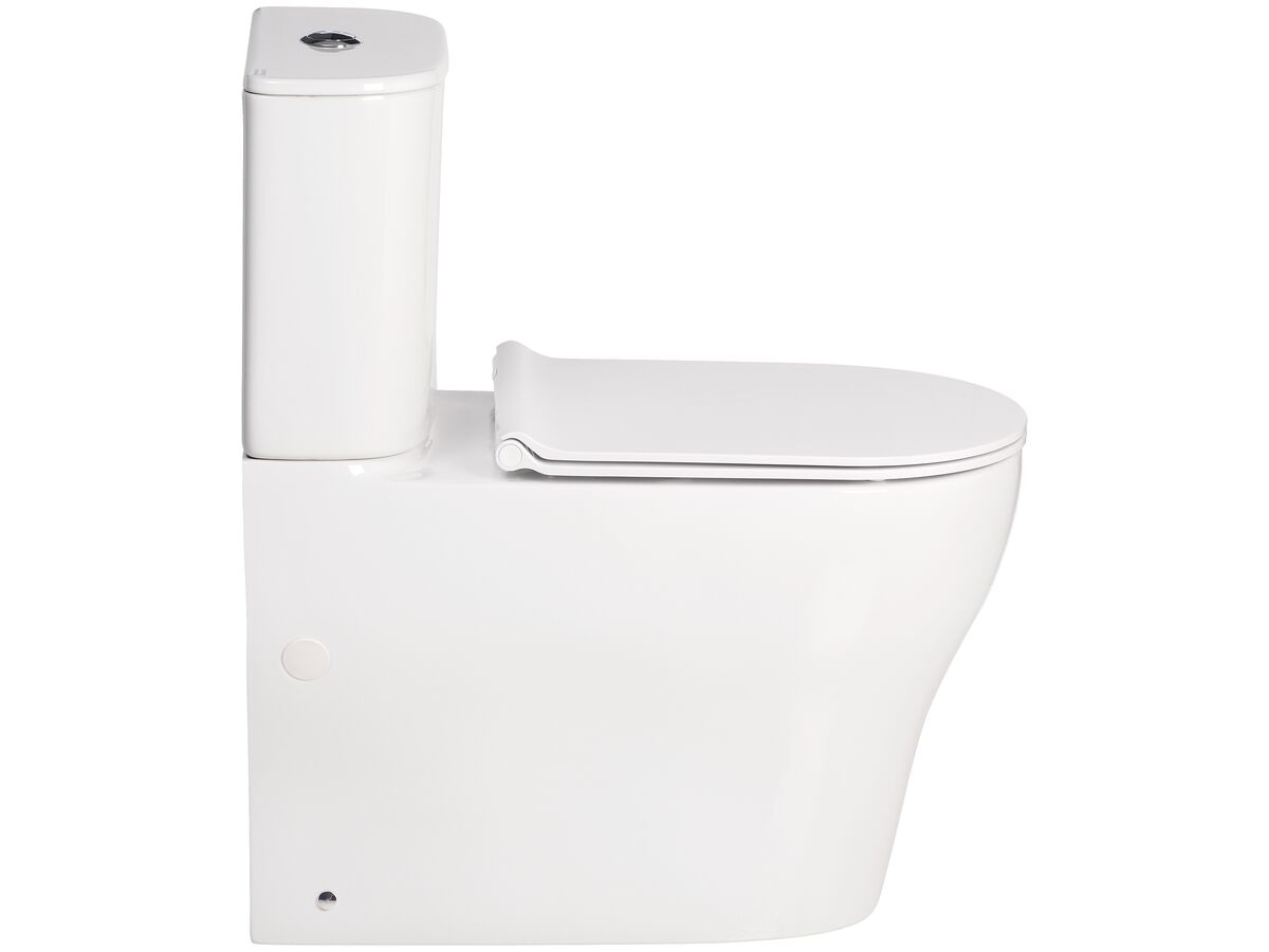 Reece American Standard Cygnet Round Overheight Hygiene Rimless Close Coupled Back To Wall Bottom Inlet Toilet Suite White (4 Star)