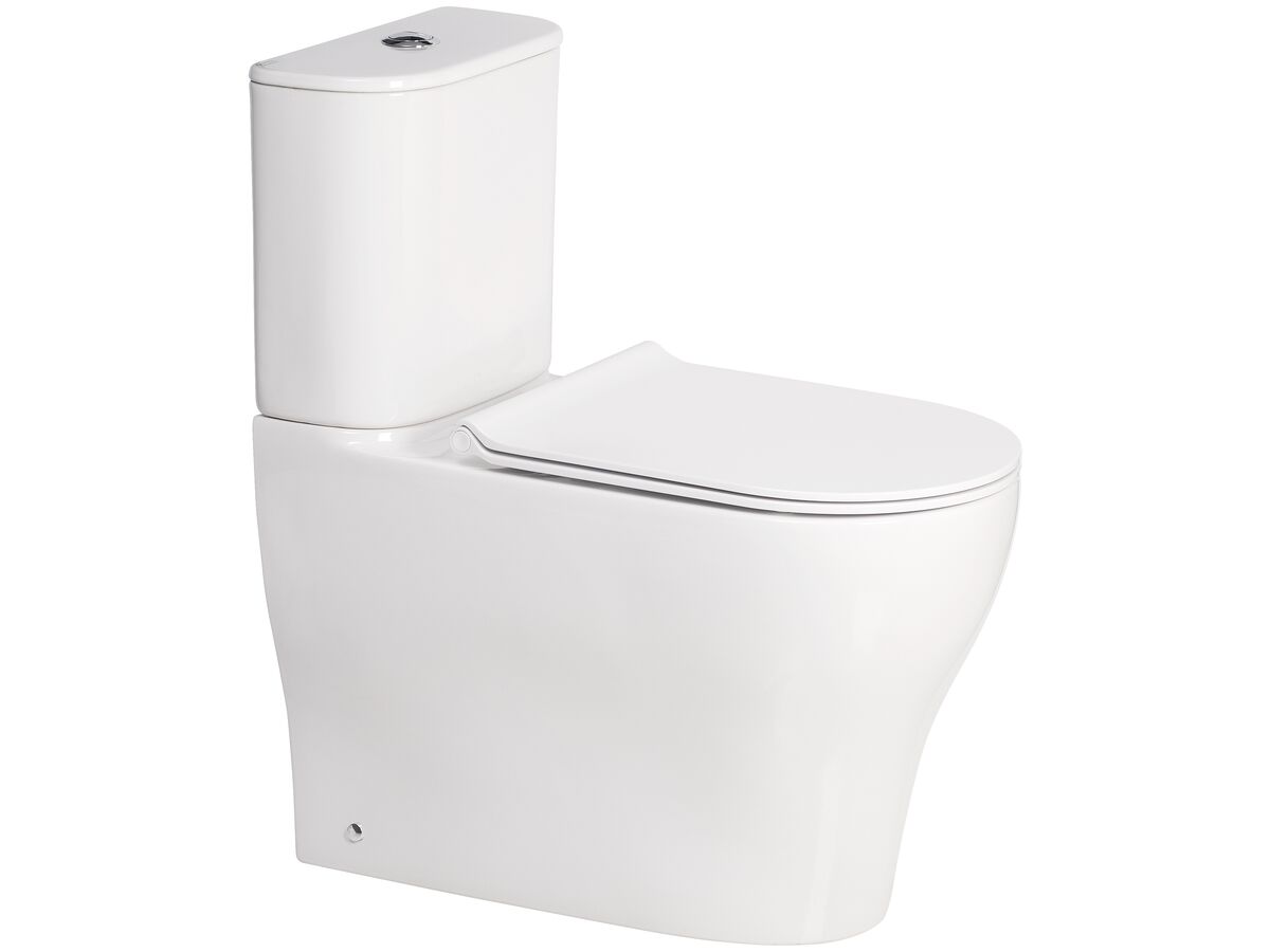 reece American Standard Cygnet Round Overheight Hygiene Rimless Close Coupled Back to Wall Back Inlet Toilet Suite White (4 Star)