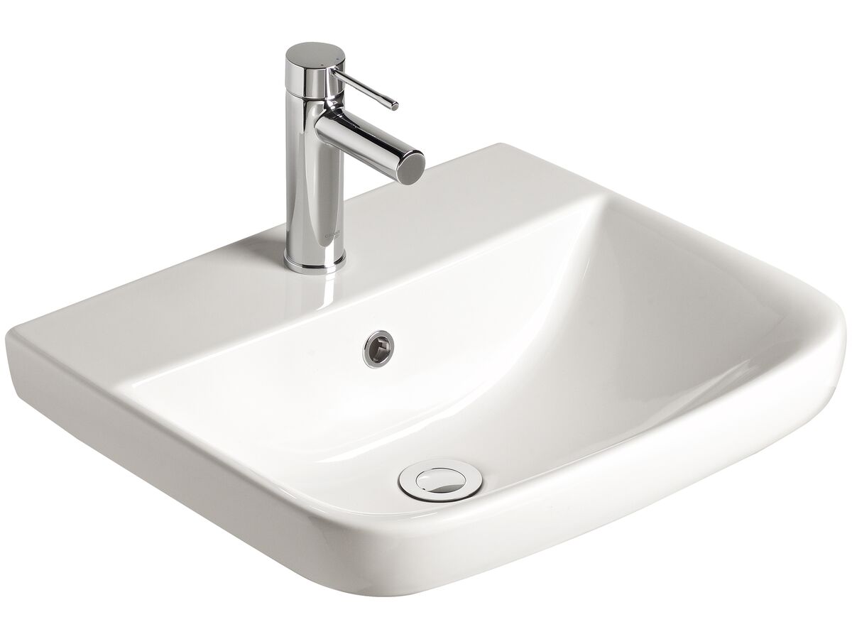 reece American Standard Cygnet Semi Inset Basin 1 Taphole 500mm White reece American Standard Cygnet Semi Inset Basin 1 Taphole 500mm White