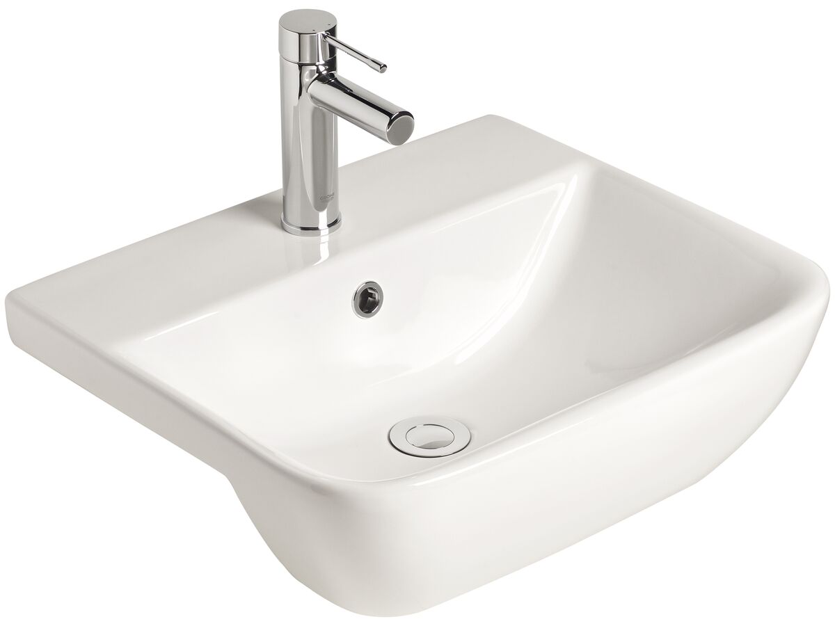 reece American Standard Cygnet Semi Recessed Basin 1 Taphole 500mm White reece American Standard Cygnet Semi Recessed Basin 1 Taphole 500mm White