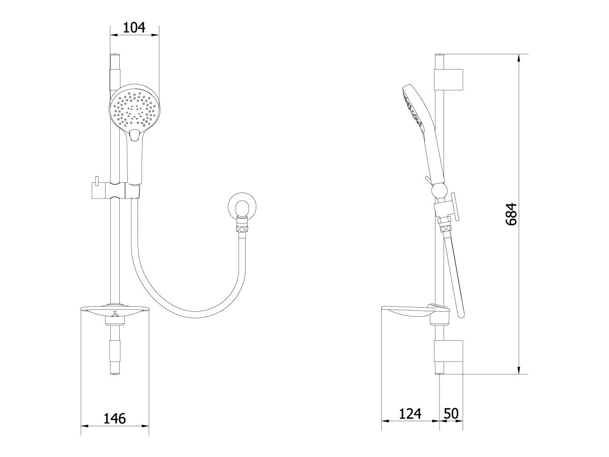 Reece American Standard Cygnet Single Rail Shower Round With Wall Water Inlet Chrome (3 Star)