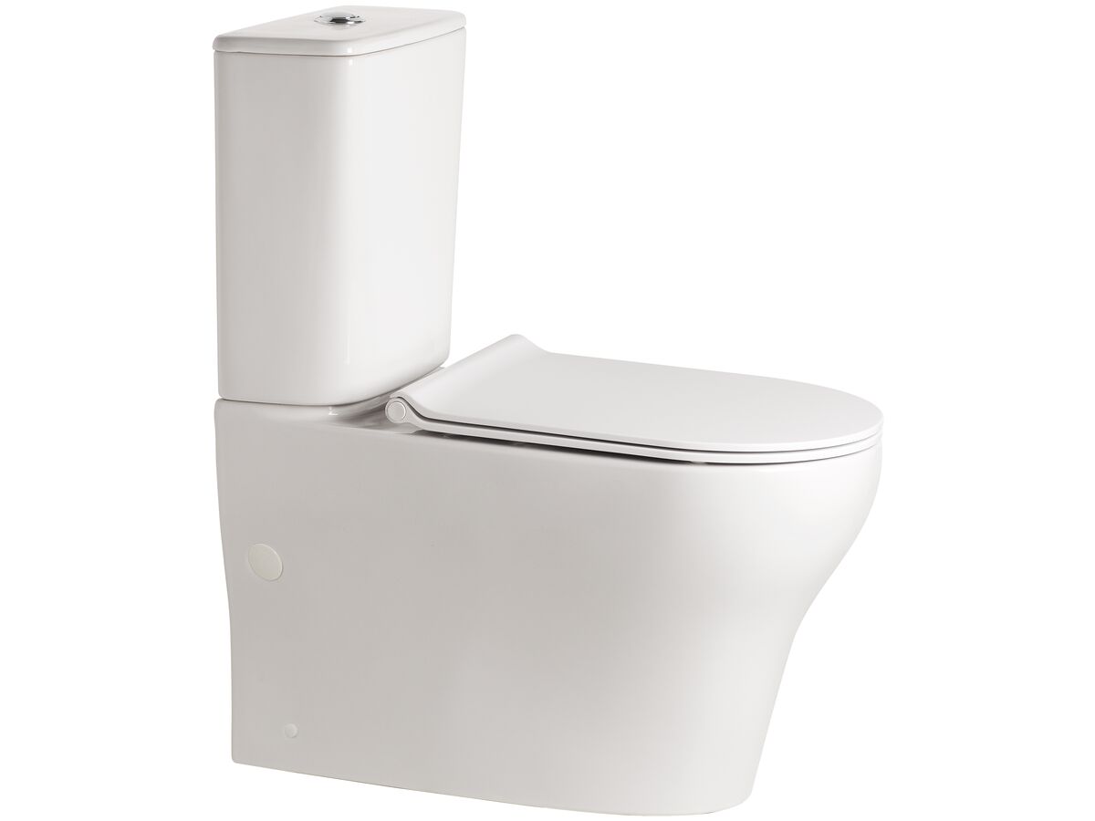 reece American Standard Cygnet Square Hygiene Rim Close Coupled Back to Wall Bottom Inlet Toilet Suite White (4 Star)