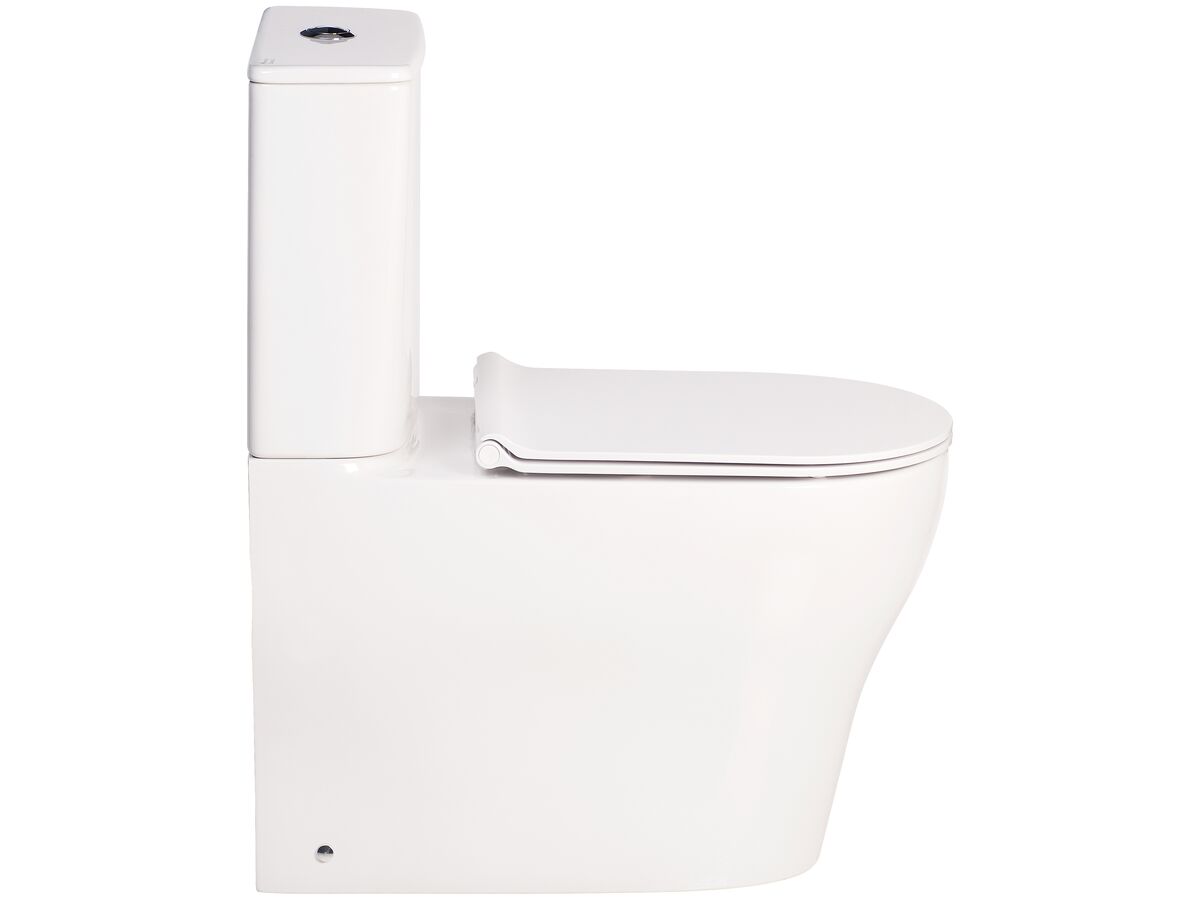 Reece American Standard Cygnet Square Overheight Hygiene Rimless Close Coupled Back To Wall Back Inlet Toilet Suite White (4 Star)