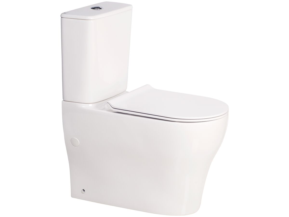 reece American Standard Cygnet Square Overheight Hygiene Rimless Close Coupled Back to Wall Bottom Inlet Toilet Suite White (4 Star)