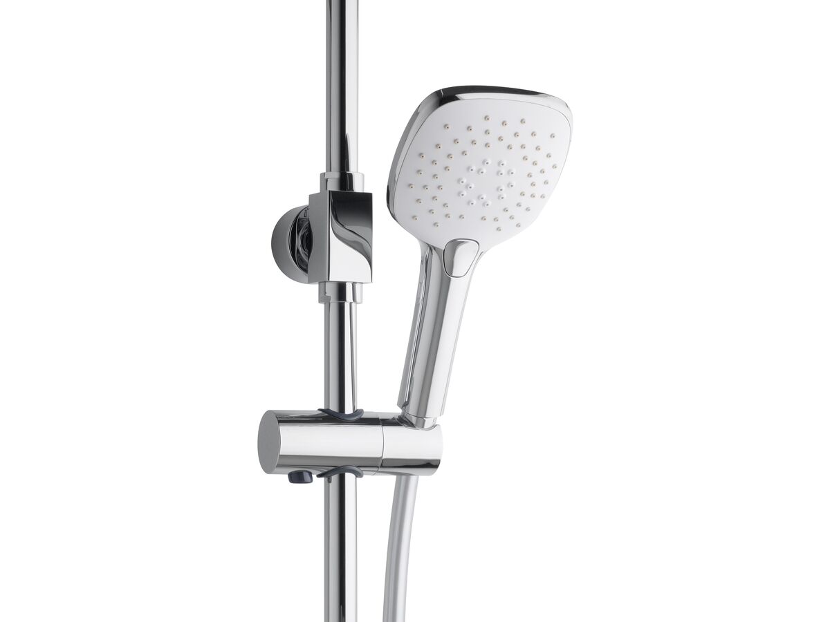 Reece American Standard Cygnet Twin Shower Square With Top Rail Water Inlet 3 Function Chrome (3 Star)