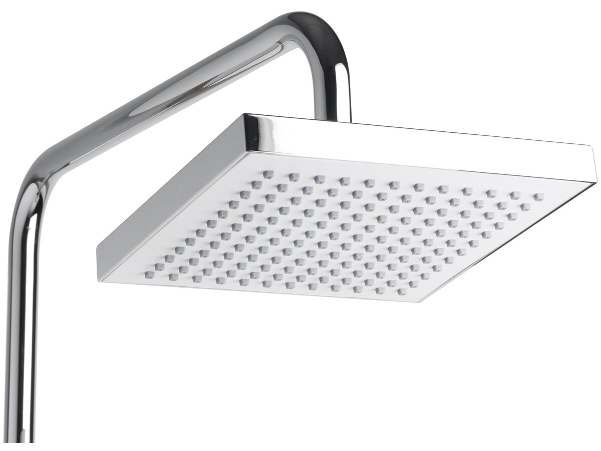 Reece American Standard Cygnet Twin Shower Square With Top Rail Water Inlet 3 Function Chrome (3 Star)