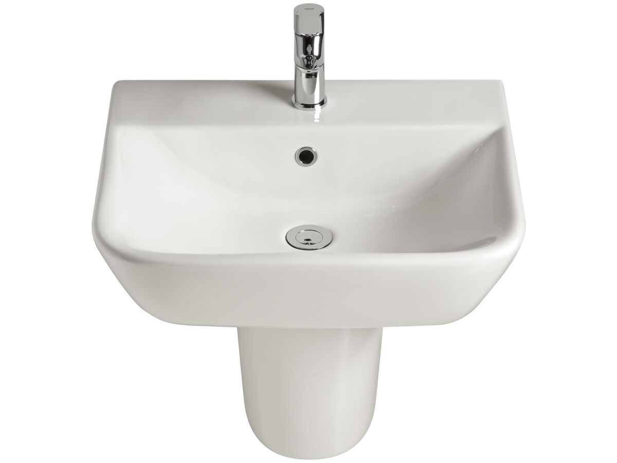 Reece American Standard Cygnet Wall Basin One Taphole 550mm With Fixing Kit White
