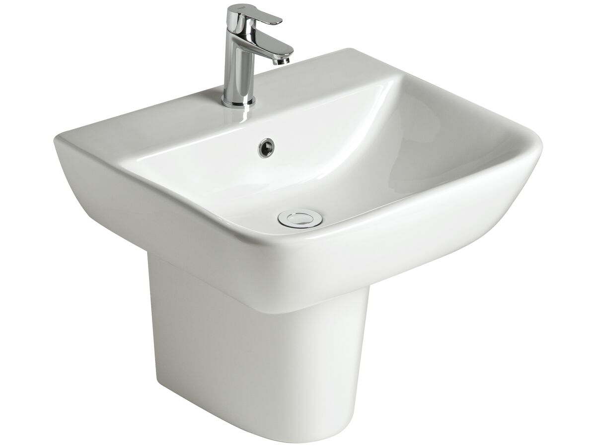 Reece American Standard Cygnet Wall Basin One Taphole 550mm With Fixing Kit White