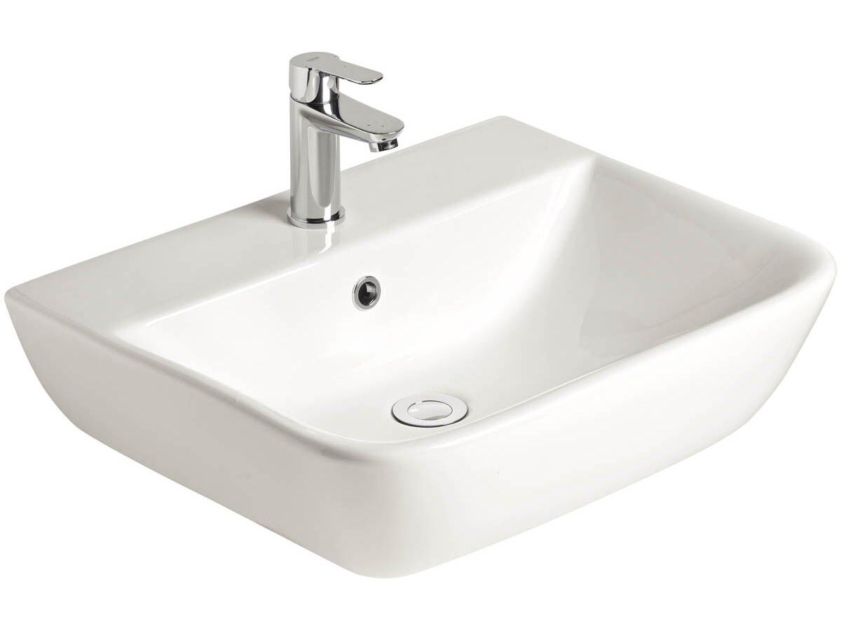reece American Standard Cygnet Wall Basin One Taphole 550mm with Fixing Kit White