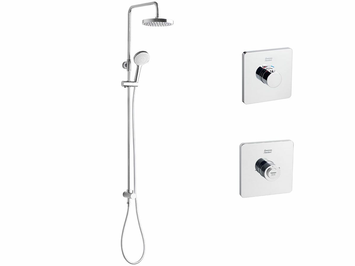 reece American Standard EasySET Thermo Controller Cygnet Round Twin Rail Shower Chrome (3 Star)