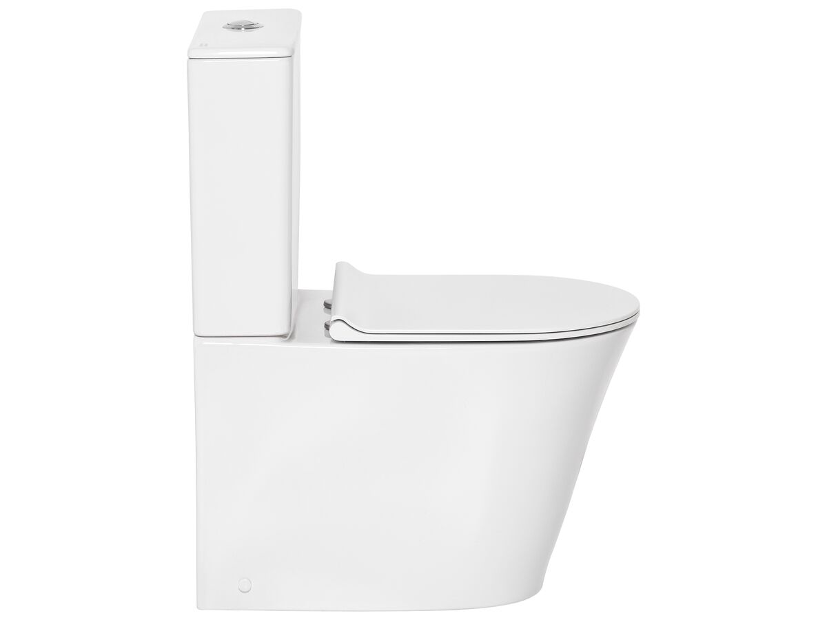 Reece American Standard Heron Hygiene Rim Back Inlet Close Coupled Back To Wall Toilet Suite With Soft Close Quick Release Seat White (4 Star)