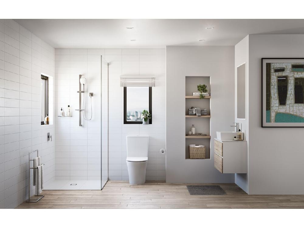 Reece American Standard Heron Hygiene Rim Back Inlet Close Coupled Back To Wall Toilet Suite With Soft Close Quick Release Seat White (4 Star)