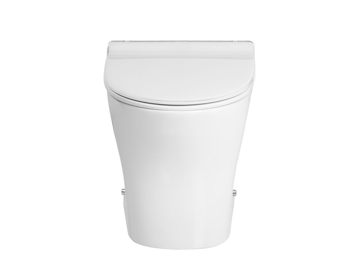 Reece American Standard Signature Hygiene Rim Back To Wall Pan CrystaSleek With Soft Close Quick Release White Seat (4 Star)