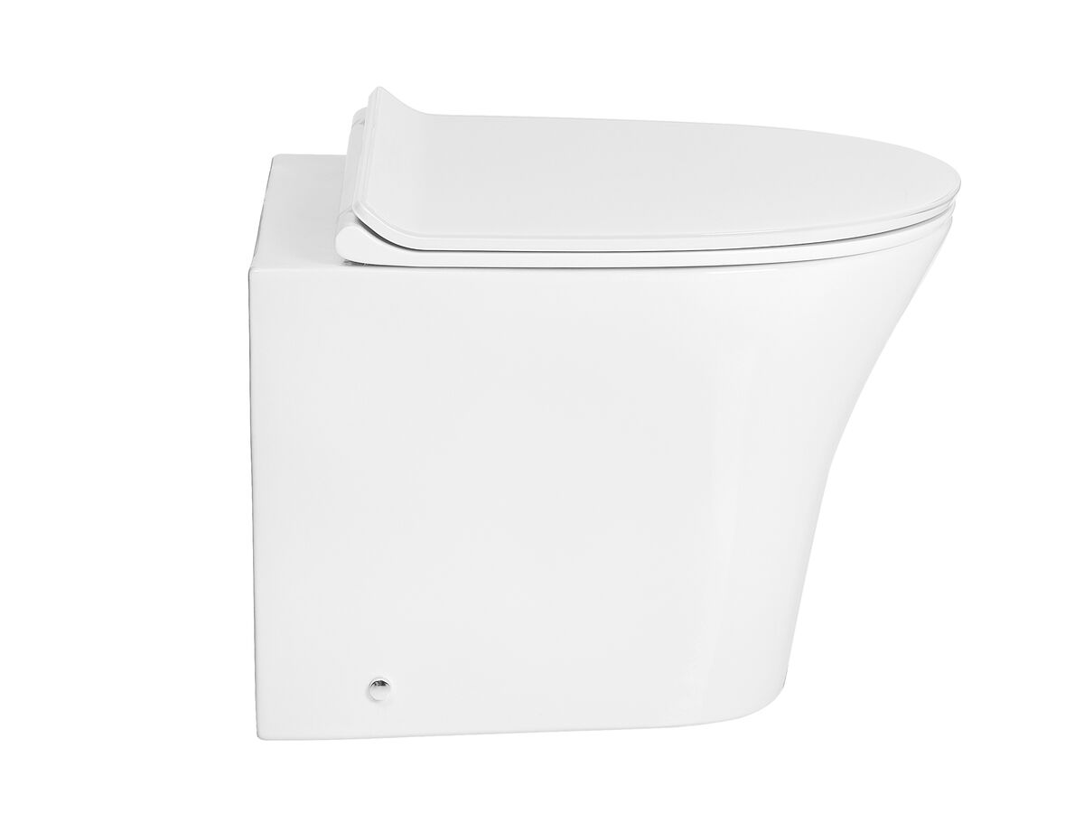Reece American Standard Signature Hygiene Rim Back To Wall Pan CrystaSleek With Soft Close Quick Release White Seat (4 Star)