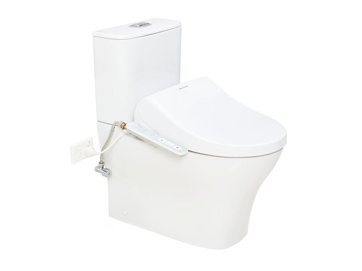 reece American Standard Signature Hygiene Rim Close Coupled Back to Wall Back Inlet Toilet Suite with SpaLet E-Bidet Seat (4 Star)