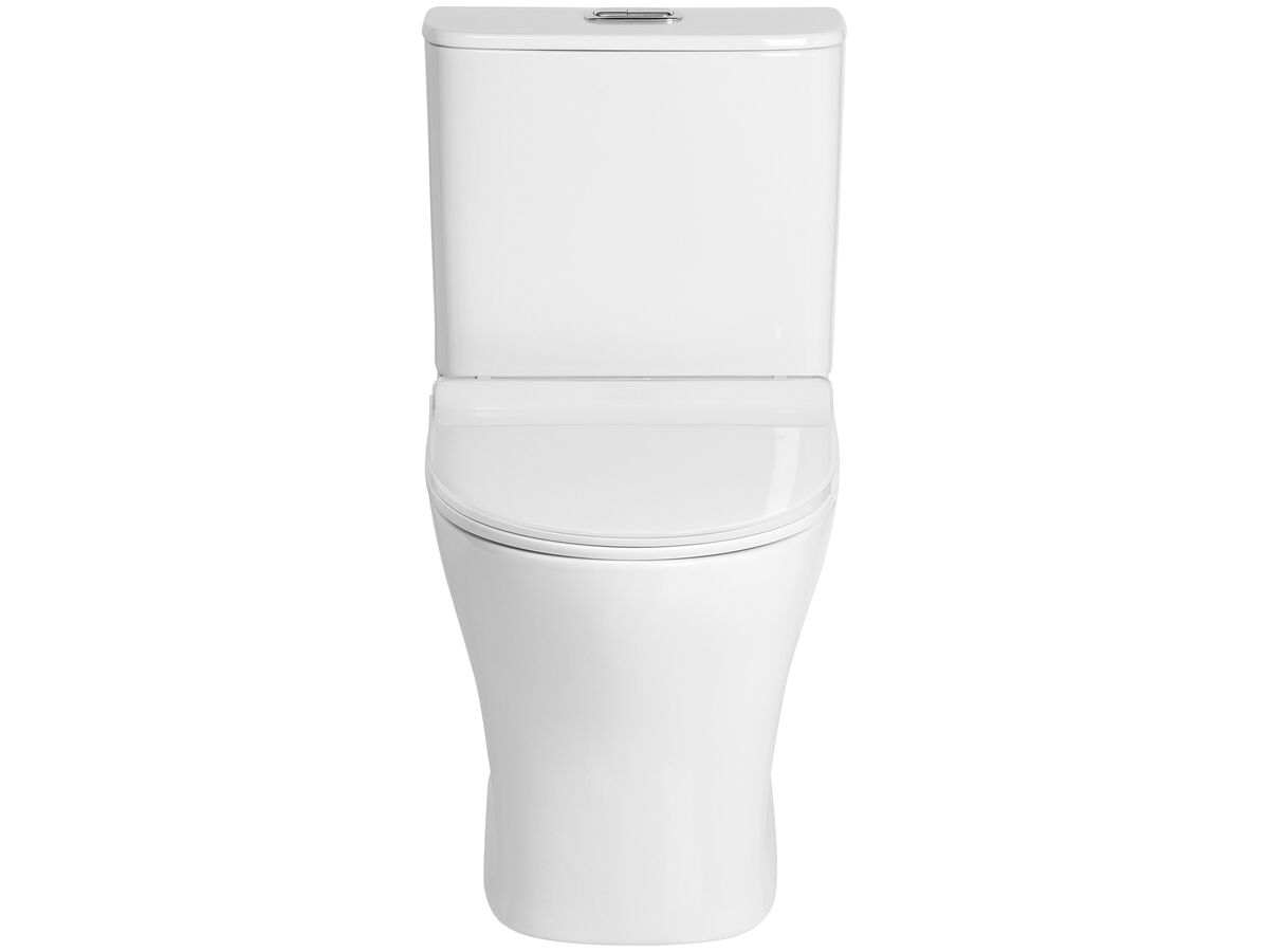 Reece American Standard Signature Hygiene Rim Close Coupled Back To Wall Back Inlet Toilet Suite CrystaSleek With Soft Close Quick Release White Seat (4 Star)
