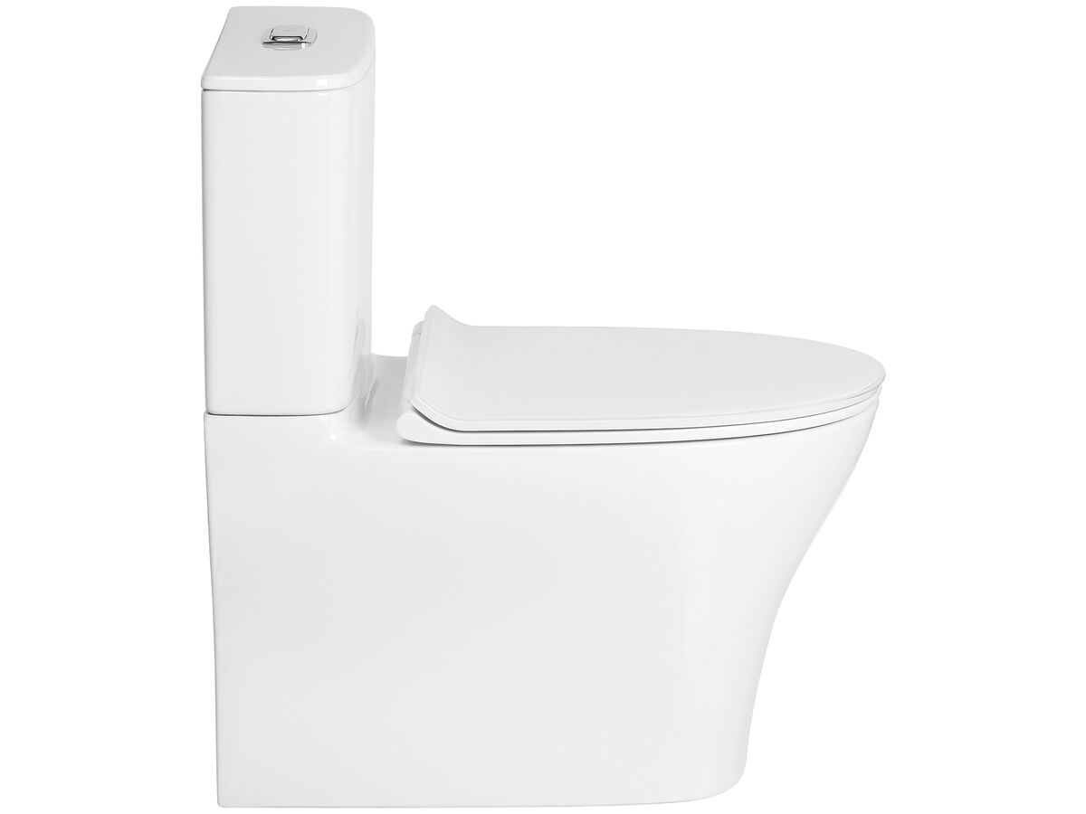 Reece American Standard Signature Hygiene Rim Close Coupled Back To Wall Back Inlet Toilet Suite CrystaSleek With Soft Close Quick Release White Seat (4 Star)
