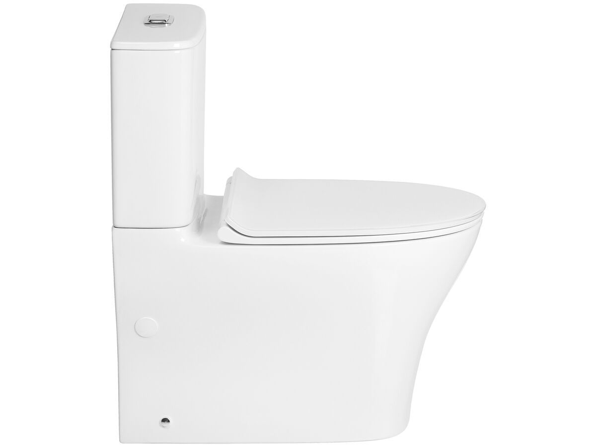 Reece American Standard Signature Hygiene Rim Close Coupled Back To Wall Bottom Inlet Toilet Suite CrystaSleek With Soft Close Quick Release White Seat (4 Star)