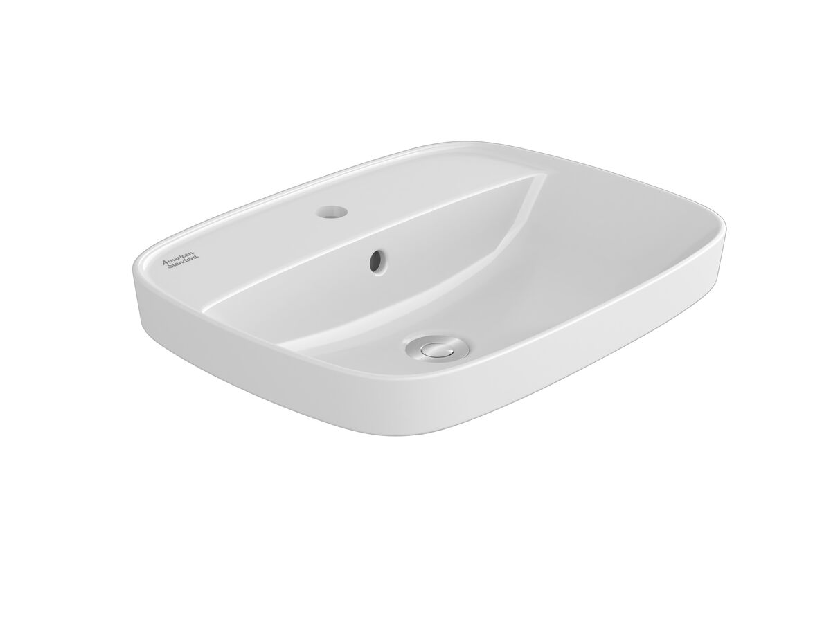 reece American Standard Signature Semi Inset Basin 1 Taphole 550mm White reece American Standard Signature Semi Inset Basin 1 Taphole 550mm White