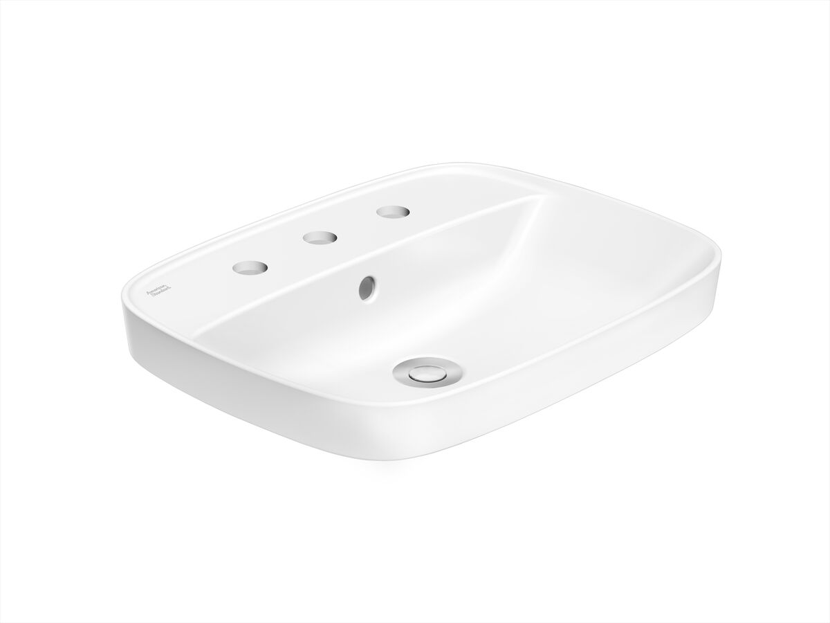 reece American Standard Signature Semi Inset Basin 3 Taphole 550mm White reece American Standard Signature Semi Inset Basin 3 Taphole 550mm White