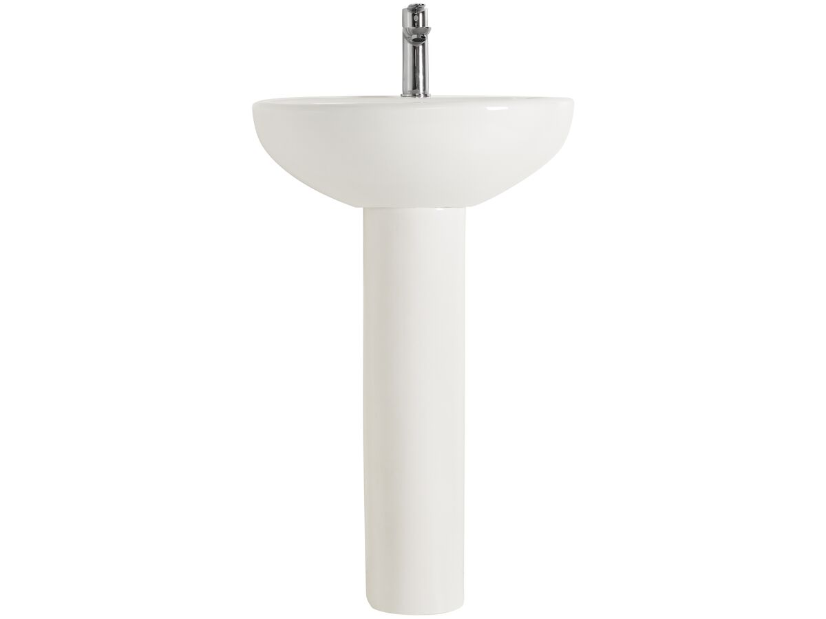 Reece American Standard Studio Basin And Pedestal One Taphole 500mm White