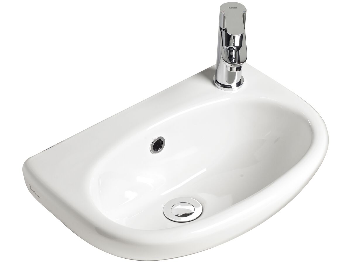 reece American Standard Studio Wall Basin with Fixing Kit 1 Taphole 450mm White