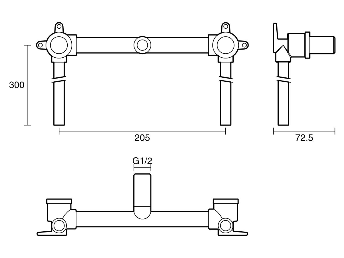 Reece Ardent Sink Assembly 200mm Centre With 300mm Tails Bottom Entry Lead Free
