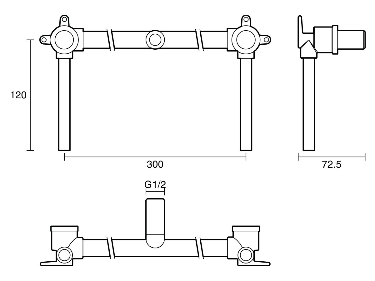 Reece Ardent Sink Assembly 300mm Centre With 150mm Tails Bottom Entry Lead Free