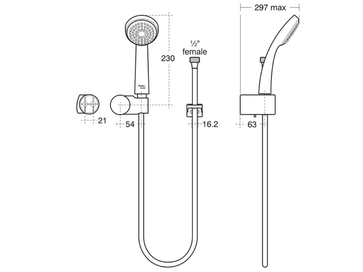 Reece Armaglide 2 Handshower With Wall Bracket Chrome (3 Star)