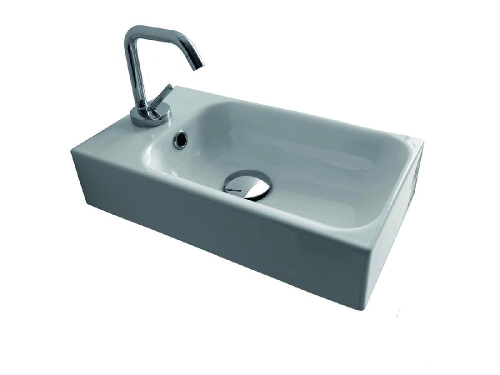 reece AXA Cento Mini Wall Basin Rear with Fixing 1 Taphole 250 x 450mm White reece AXA Cento Mini Wall Basin Rear with Fixing 1 Taphole 250 x 450mm White
