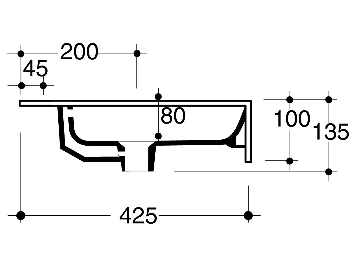 Reece AXA Cento Semi Wall Basin With Fixing 1 Taphole 500mm White