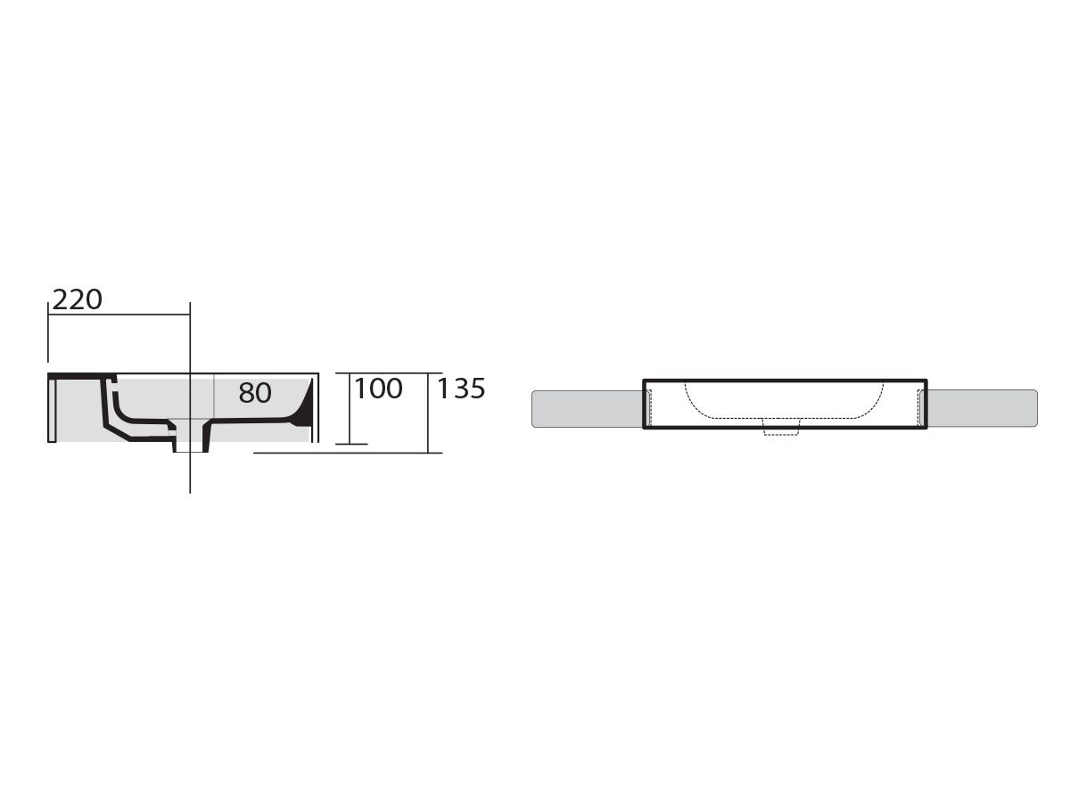 Reece AXA Cento Semi Wall Basin With Fixing No Taphole 500mm White