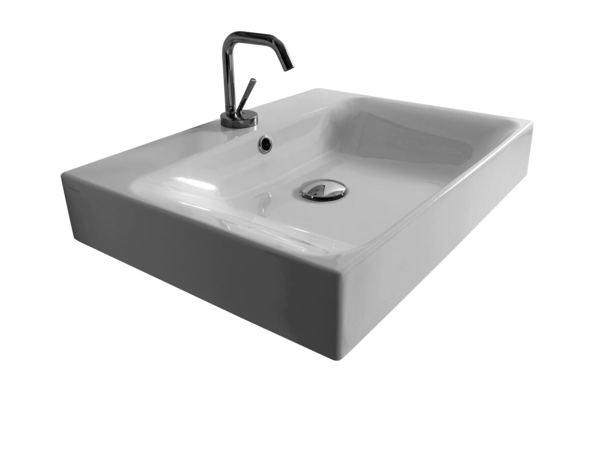 reece AXA Cento Wall Basin with Fixing 1 Taphole 600mm White