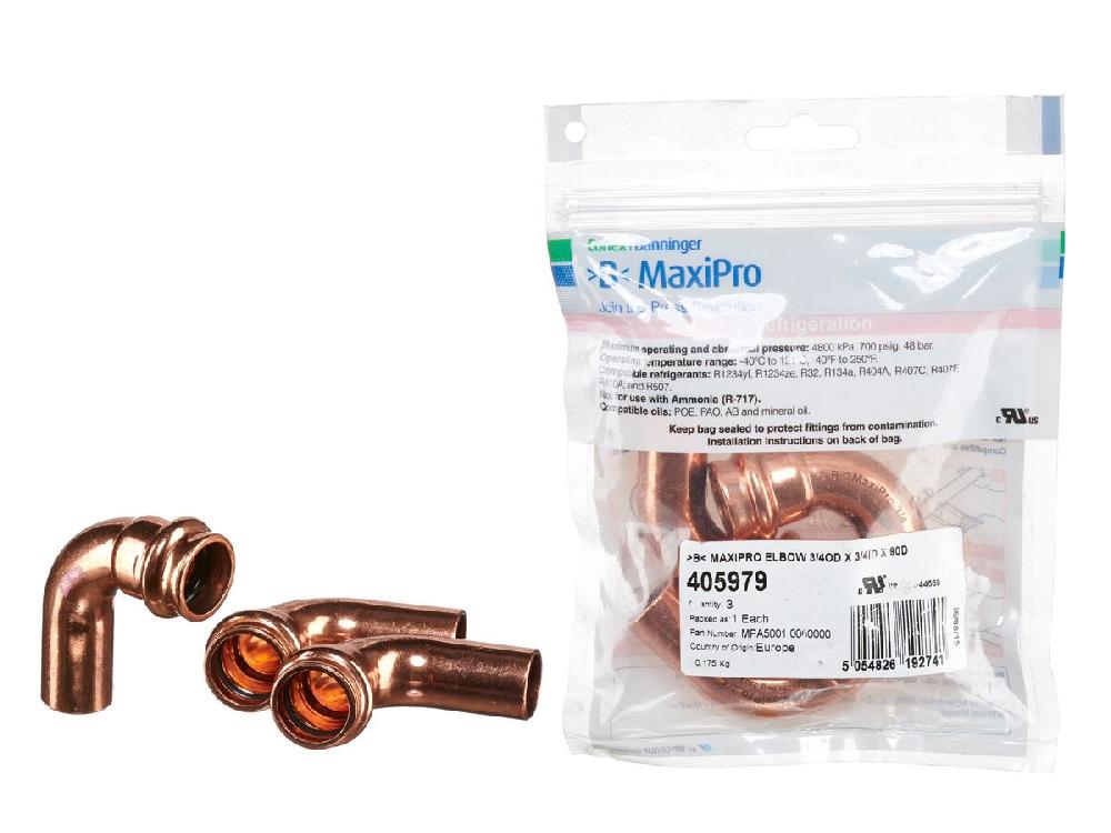 reece B-MaxiPro Elbow 90 Degree x 3/4" OD x 3/4" ID (Bag of 3)