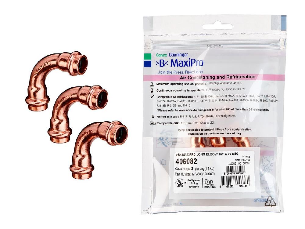 reece B-MaxiPro Long Elbow 1/2" x 90 Degree (Bag of 3)