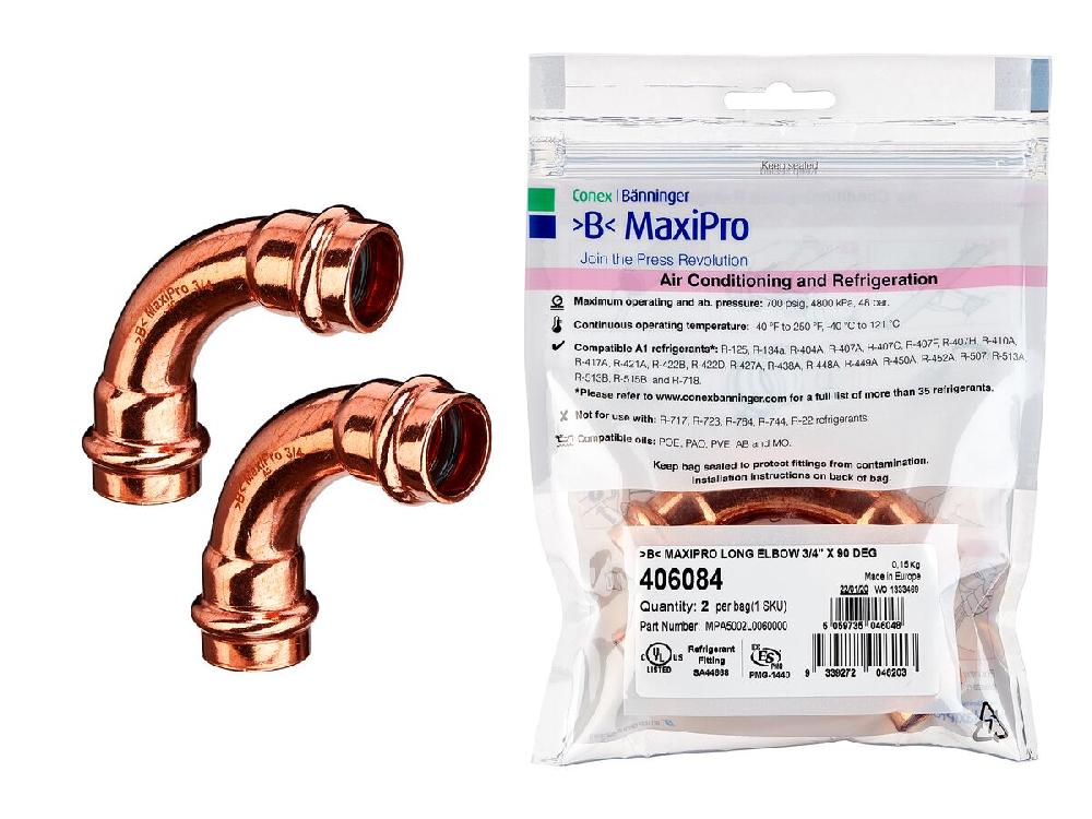 reece B-MaxiPro Long Elbow 3/4" x 90 Degree (Bag of 2)